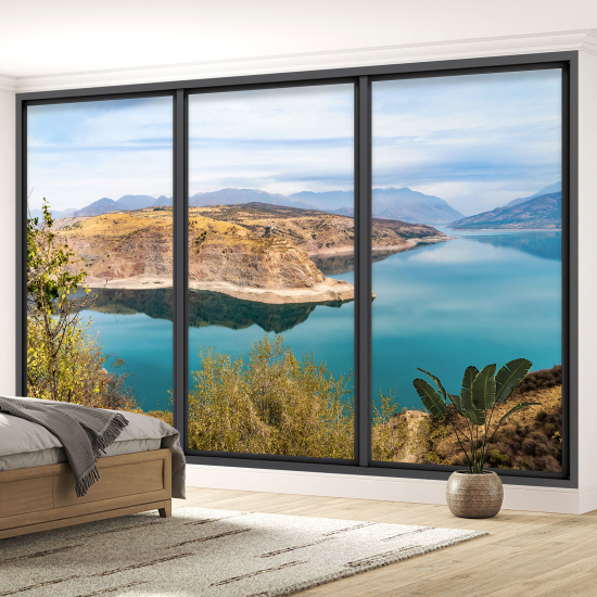 Papel pintado panorámico trampantojo - Vista al lago