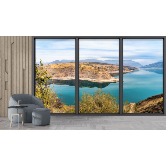 Papel pintado panorámico trampantojo - Vista al lago