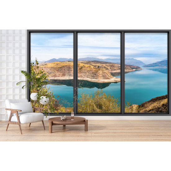 Papel pintado panorámico trampantojo - Vista al lago