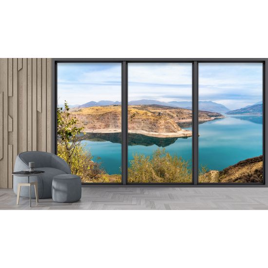 Papel pintado panorámico trampantojo - Vista al lago