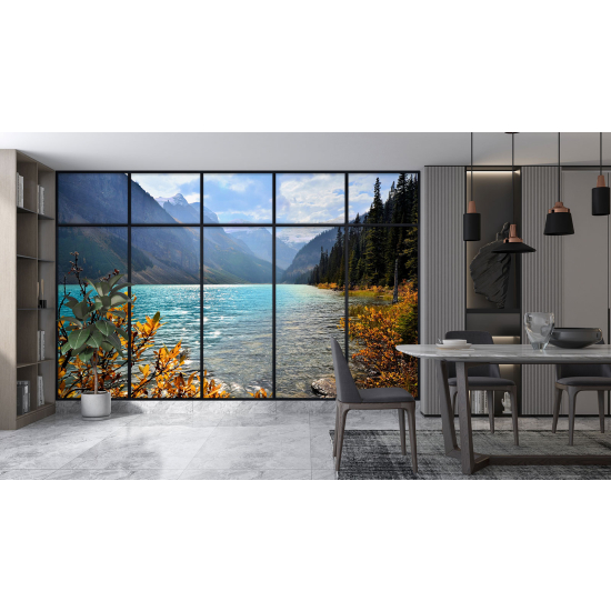 Papel pintado panorámico trampantojo - Vista al lago