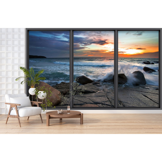Papel pintado panorámico trampantojo - Vista al mar