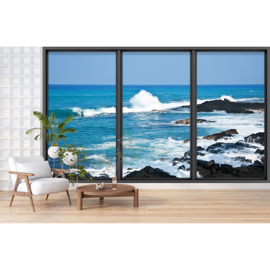 Papel pintado panorámico trampantojo - Vista al mar