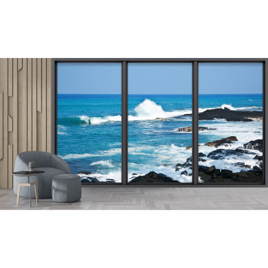 Papel pintado panorámico trampantojo - Vista al mar