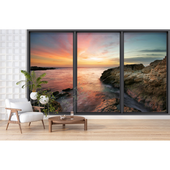Papel pintado panorámico trampantojo - Vista al mar