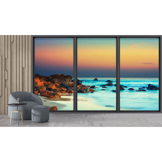 Papel pintado panorámico trampantojo - Vista al mar