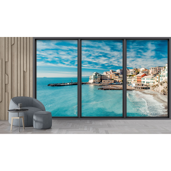 Papel pintado panorámico trampantojo - Vista al mar