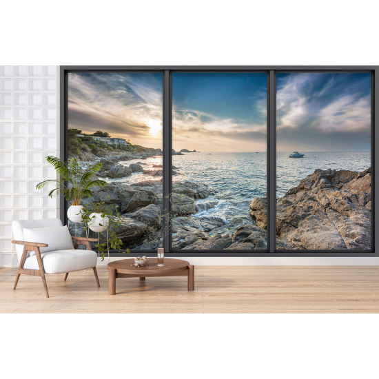 Papel pintado panorámico trampantojo - Vista al mar