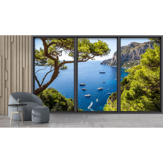 Papel pintado panorámico trampantojo - Vista al mar