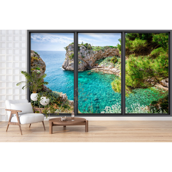 Papel pintado panorámico trampantojo - Vista al mar