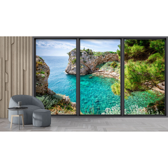 Papel pintado panorámico trampantojo - Vista al mar