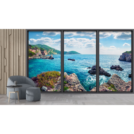 Papel pintado panorámico trampantojo - Vista al mar