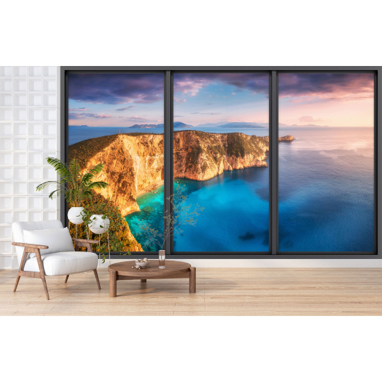 Papel pintado panorámico trampantojo - Vista al mar