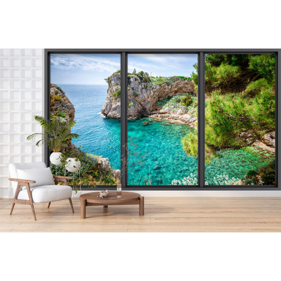 Papel pintado panorámico trampantojo - Vista al mar