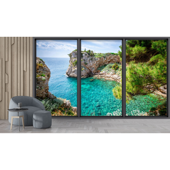 Papel pintado panorámico trampantojo - Vista al mar