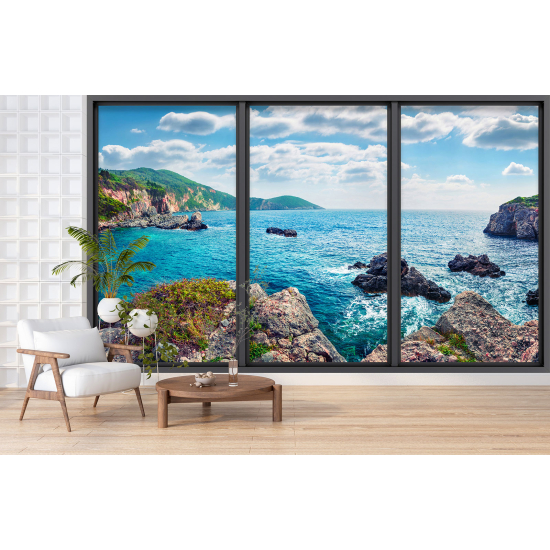 Papel pintado panorámico trampantojo - Vista al mar