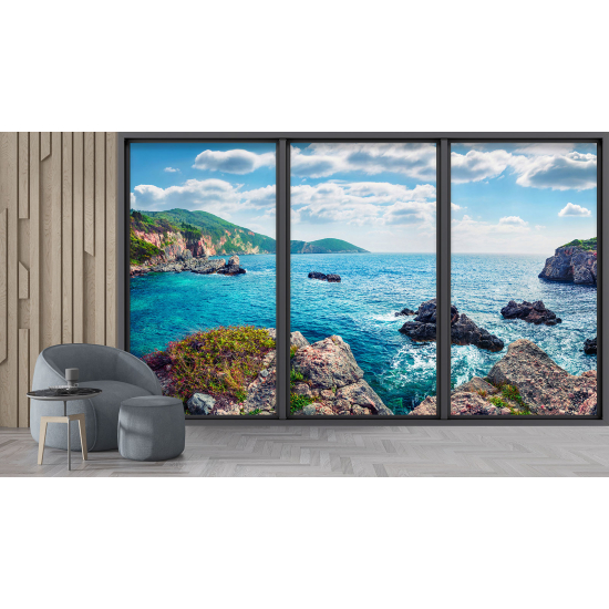 Papel pintado panorámico trampantojo - Vista al mar