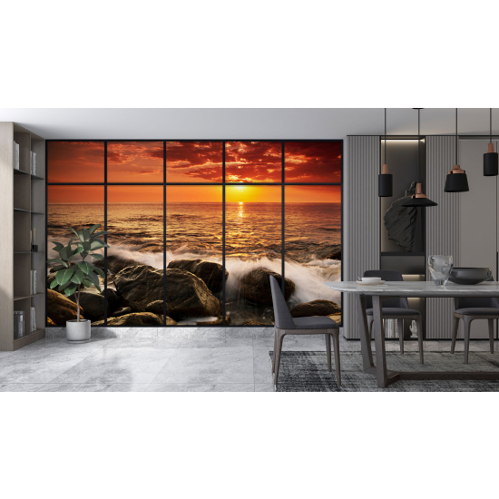 Papel pintado panorámico trampantojo - Vista al mar