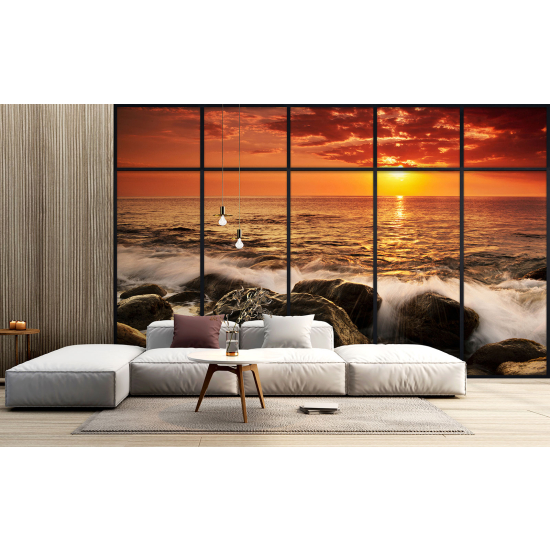 Papel pintado panorámico trampantojo - Vista al mar