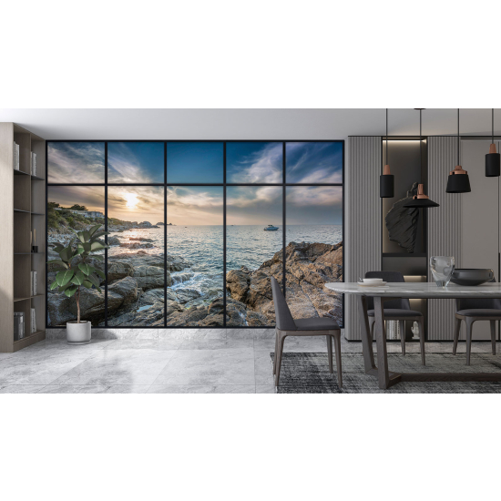 Papel pintado panorámico trampantojo - Vista al mar