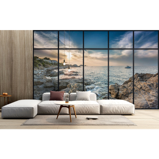 Papel pintado panorámico trampantojo - Vista al mar