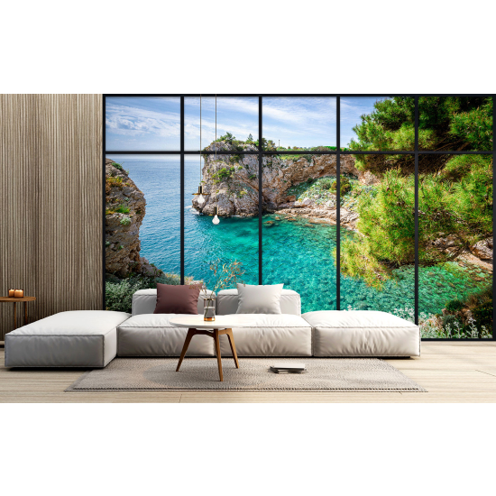Papel pintado panorámico trampantojo - Vista al mar