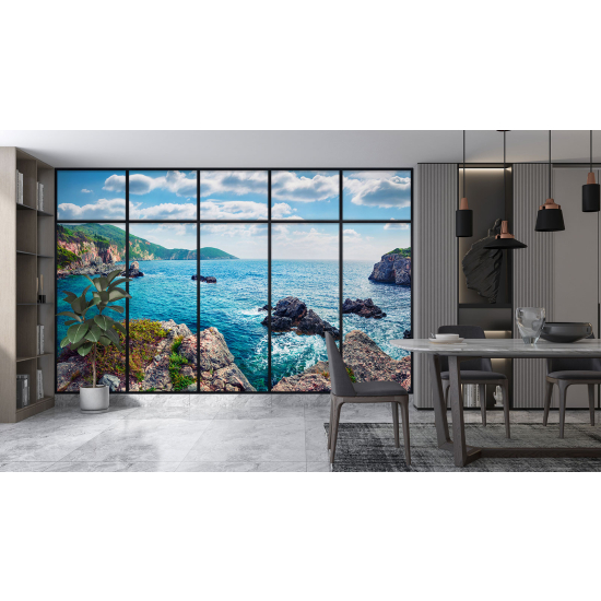 Papel pintado panorámico trampantojo - Vista al mar