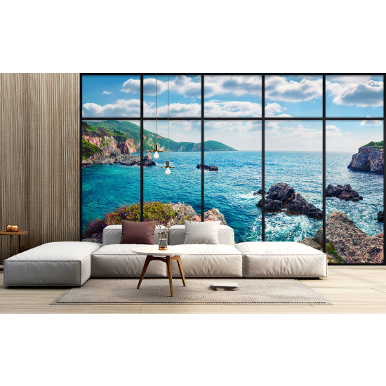 Papel pintado panorámico trampantojo - Vista al mar