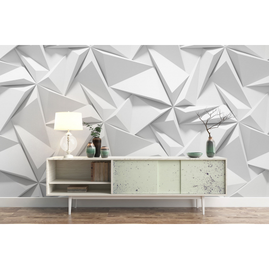 Papel pintado panorámico - Triángulos Efecto 3D