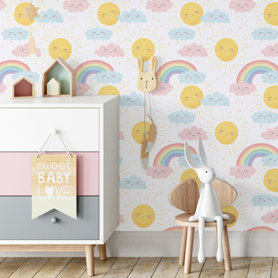 Papel pintado para niños - infantil - Arcos iris