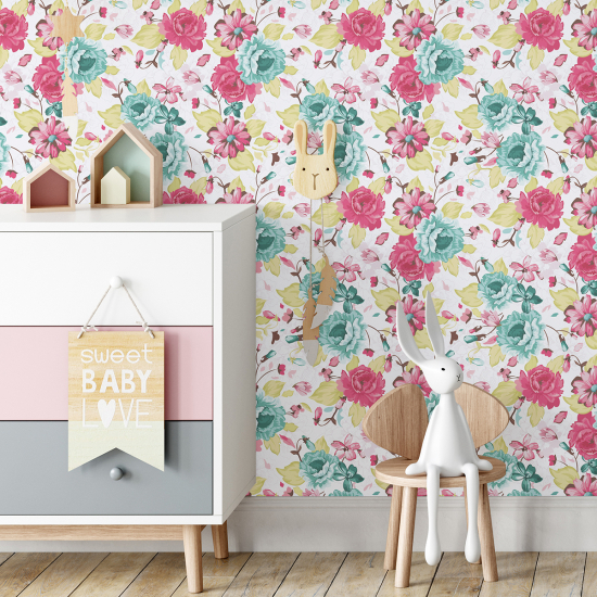 Papel pintado para niños - infantil - Flores
