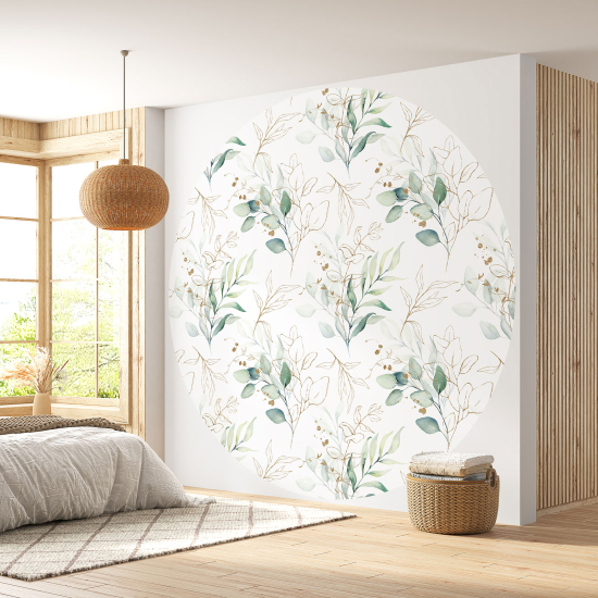 Papel pintado redondo - Motivo botánico
