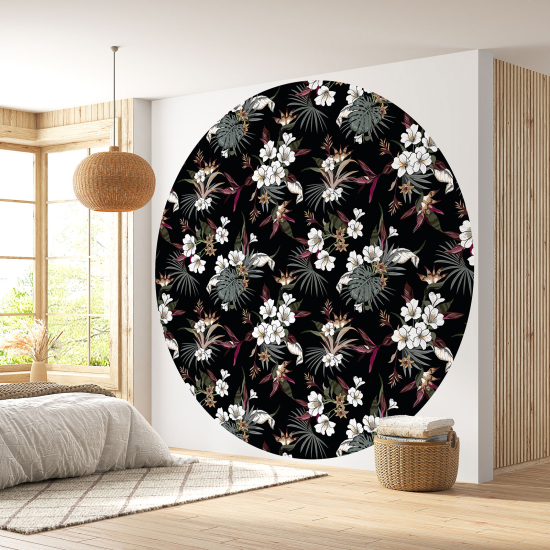 Papel pintado redondo - Motivo floral