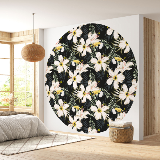 Papel pintado redondo - Motivo floral