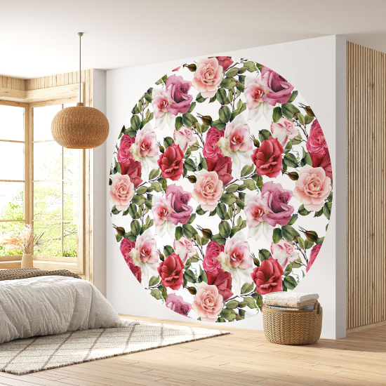 Papel pintado redondo - Motivo floral