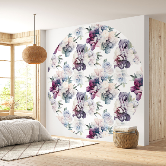 Papel pintado redondo - Motivo floral