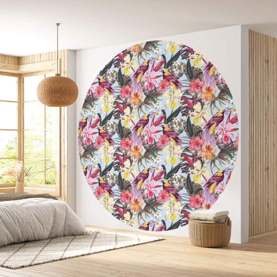 Papel pintado redondo - Motivo floral