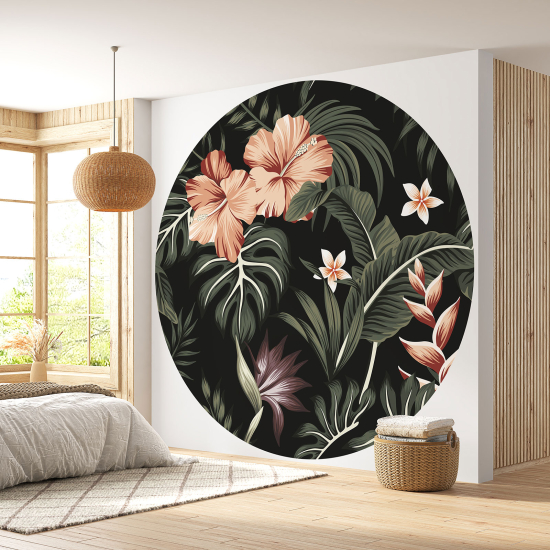 Papel pintado redondo - Motivo floral