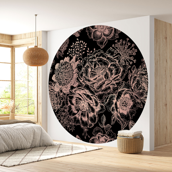 Papel pintado redondo - Motivo floral