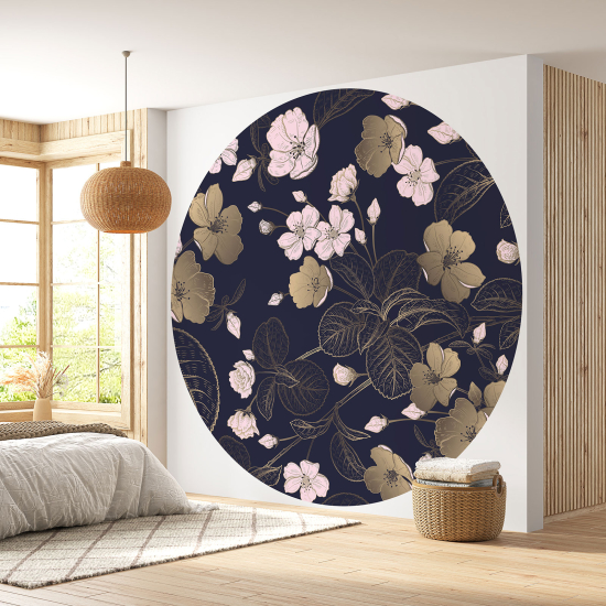 Papel pintado redondo - Motivo floral