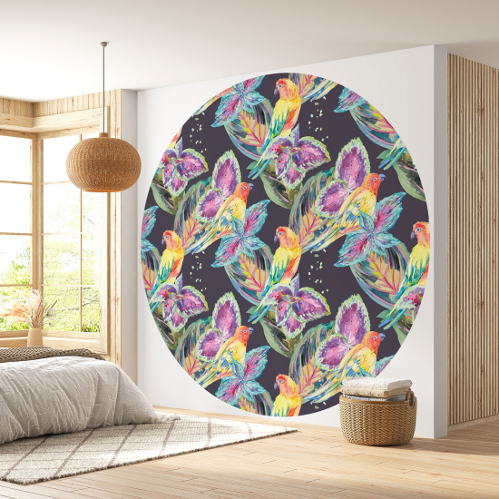 Papel pintado redondo - Pájaros
