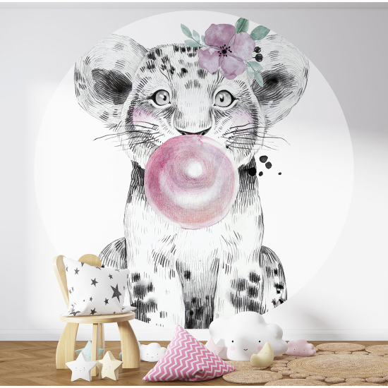 Papel pintado redondo para niños - Infantil - Cachorro de león