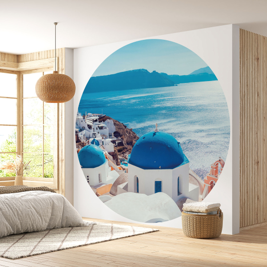 Papel pintado redondo - Santorini