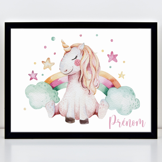 Póster infantil personalizado - Unicornio arcoíris
