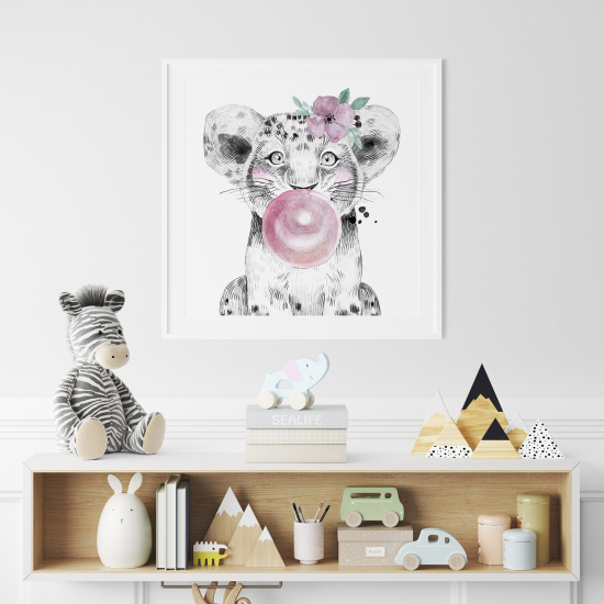 Póster para niños - Infantil - Cachorro de león burbuja