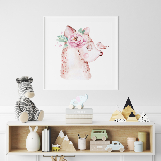 Póster para niños - Infantil - Lama Pájaro