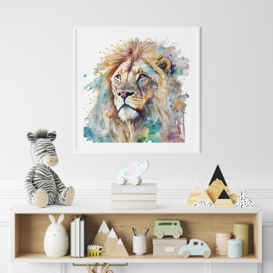 Póster para niños - Infantil - León colorido