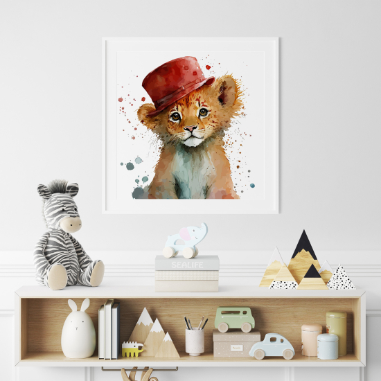 Póster para niños - Infantil - León Sombrero