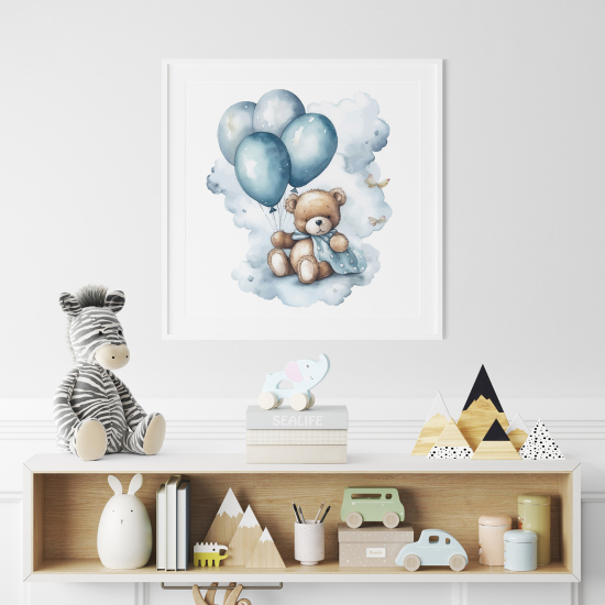 Póster para niños - Infantil - Osito globos