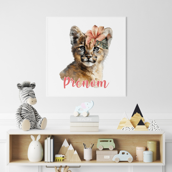 Póster para niños - Infantil personalizado - Cachorro de león